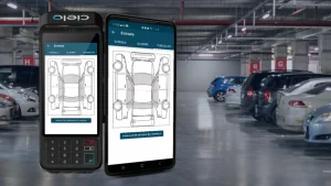 sistema de gestão na máquina para estacionamento Cielo Lio