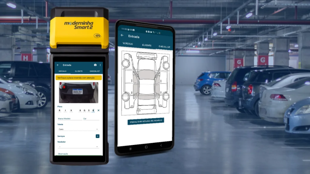 Sistema de estacionamento no POS da Moderninha Smart