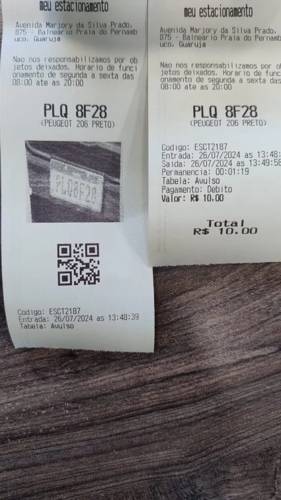 Ticket de estacionamento